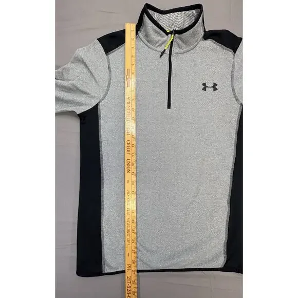 Under Armour ColdGear Men’s SM Loose Fit Fleece 1/4 Zip Pullover Gray Black - Picture 5 of 10